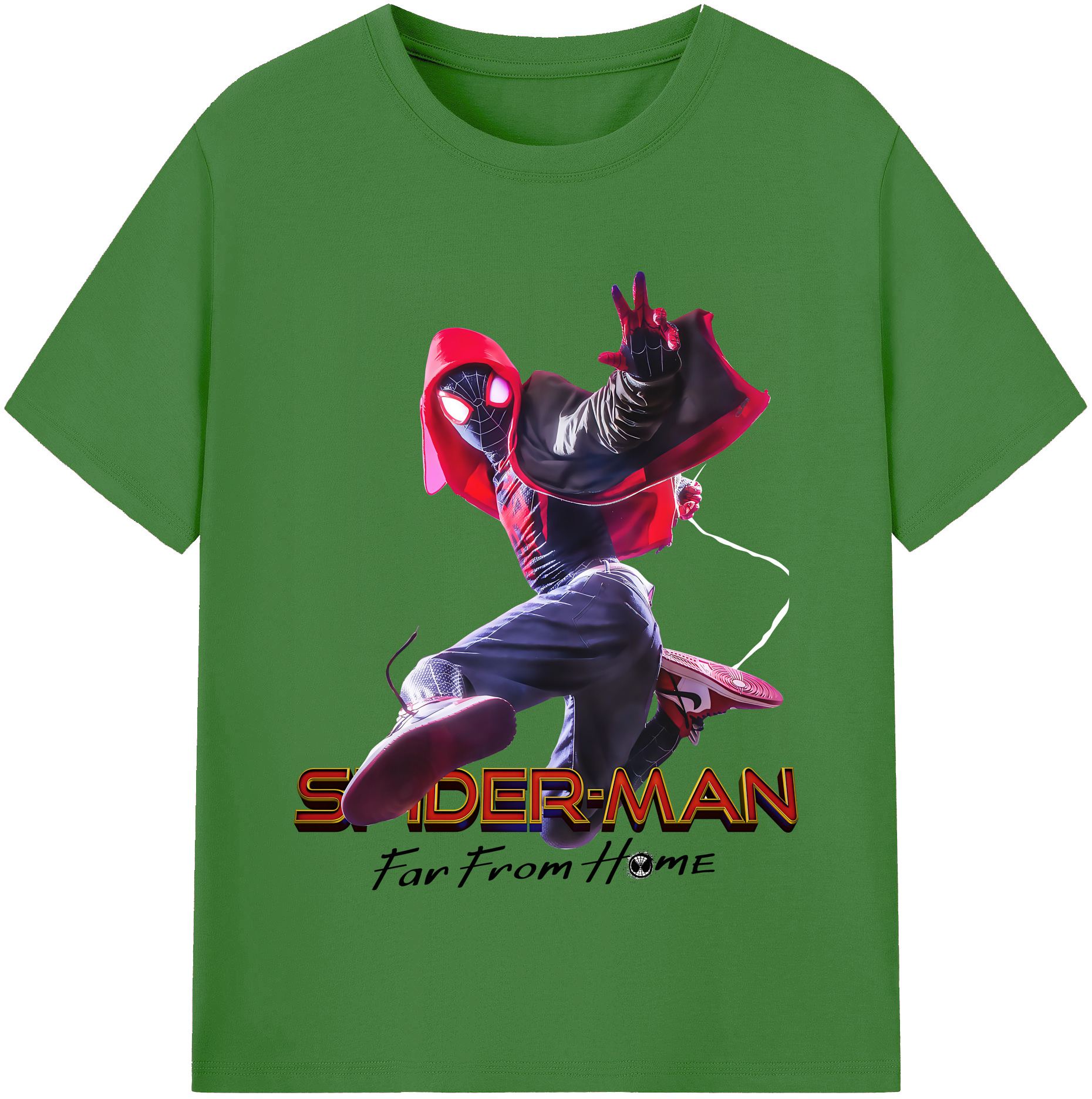 （画像用） Spider Man スパイダーマン レディースカジュアルプリントTシャツ（綿100％）